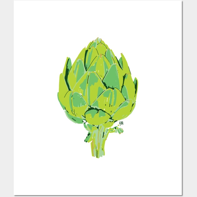 Artichoke whole impressionism Wall Art by Katherine Montalto